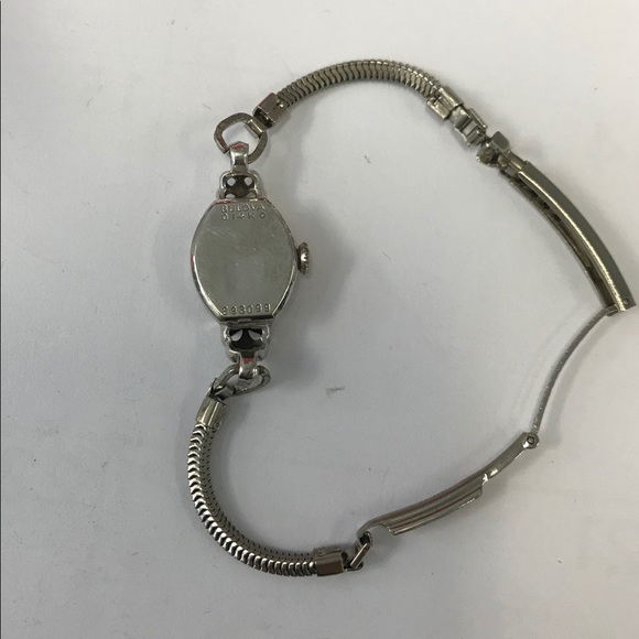 SOLD ❌Antique Bulova Watch 14k White Gold & Diamonds - Picture 4 of 5